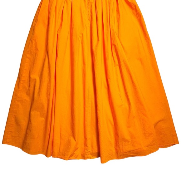 Farm Rio Orange Corset Pleated Sleeveless Midi Dress Womens M - Picture 7 of 8